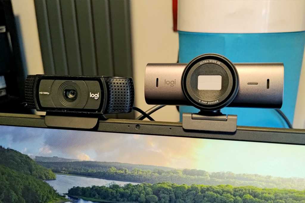 4k Logi Webcam Mounted On Monitor Next To 1080p Logi Webcam Hero.jpg