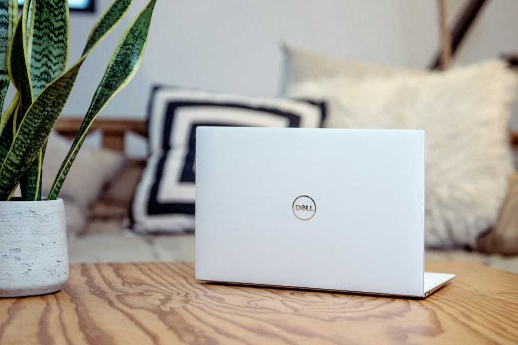 Dell Laptop Next To Green Plant In Cozy Home 1.jpg