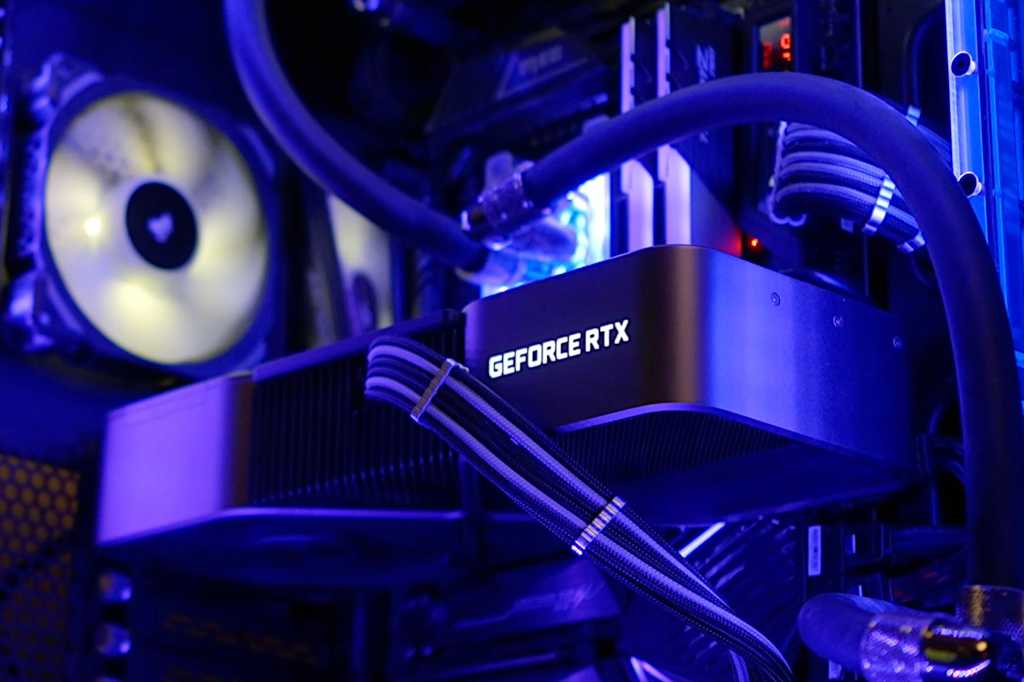 Nvidia Geforce Rtx Gpu Graphics Card In Purple Glowing Desktop Pc.jpg