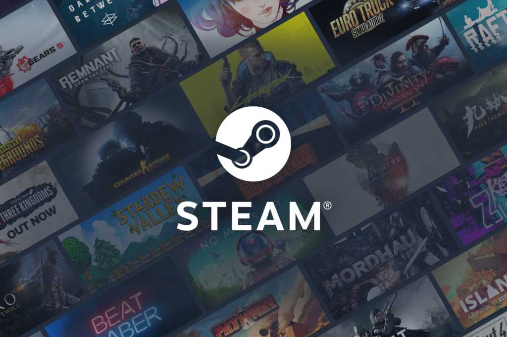 Steam Logo On Top Of A Background Full Of Steam Library Games 2.jpg